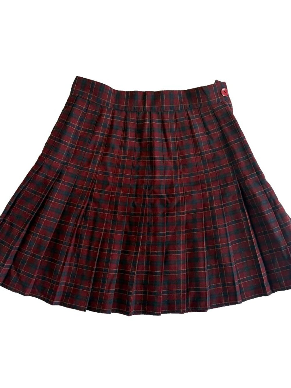 VTG 90s Evidence Plaid Pleated Skirt Maroon Tartan Schoolgirl Preppy Mini